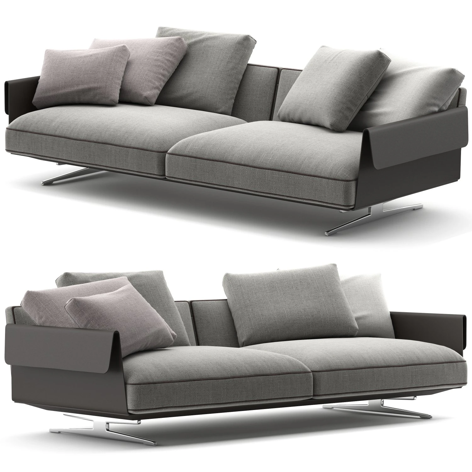 Flexform Bretton 2 seat 3D Model .c4d .max .obj .3ds .fbx .stl .blend 