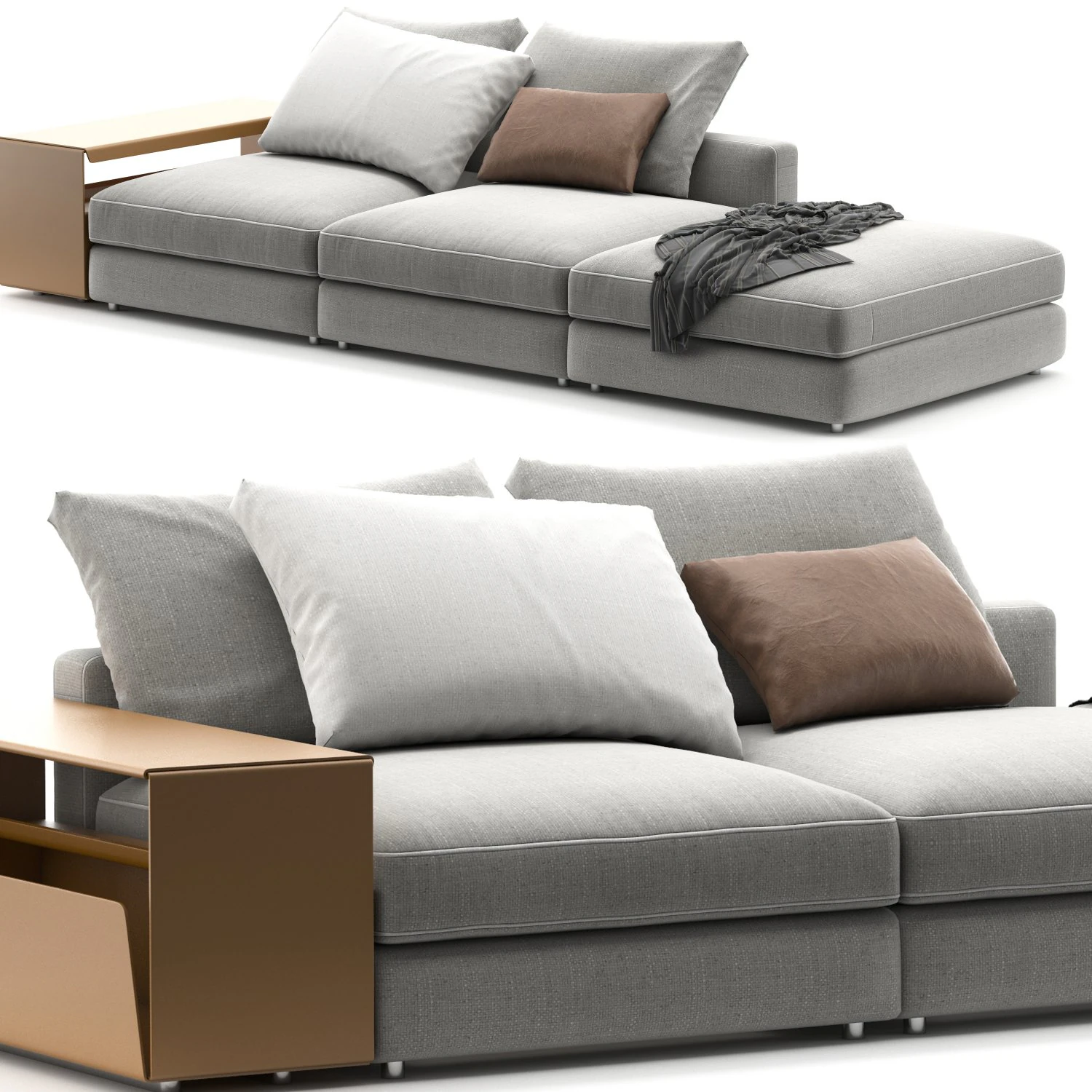 Flexform harper 3 seat 2 3D Model .c4d .max .obj .3ds .fbx .stl .blend 