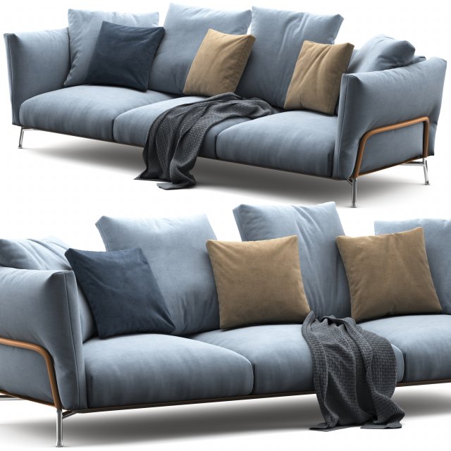 Flexform ambroeus sofa 3 seat Modèle 3D .c4d .max .obj .3ds .fbx .stl .blend 