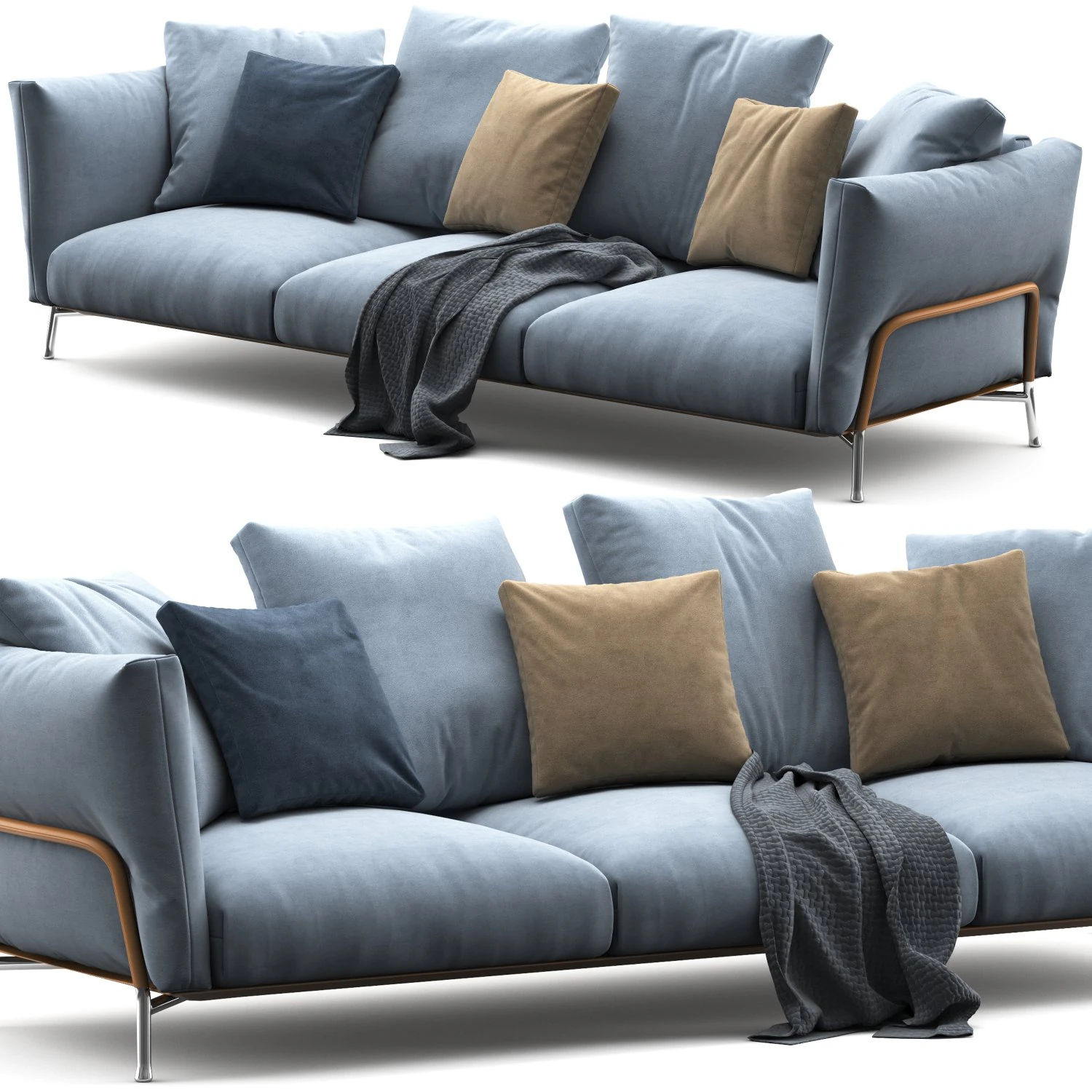 Flexform ambroeus sofa 3 seat 3D Model .c4d .max .obj .3ds .fbx .stl .blend 