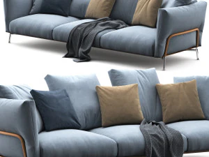 Sofa ambroeus bentuk fleksibel 3 dudukan Model 3D