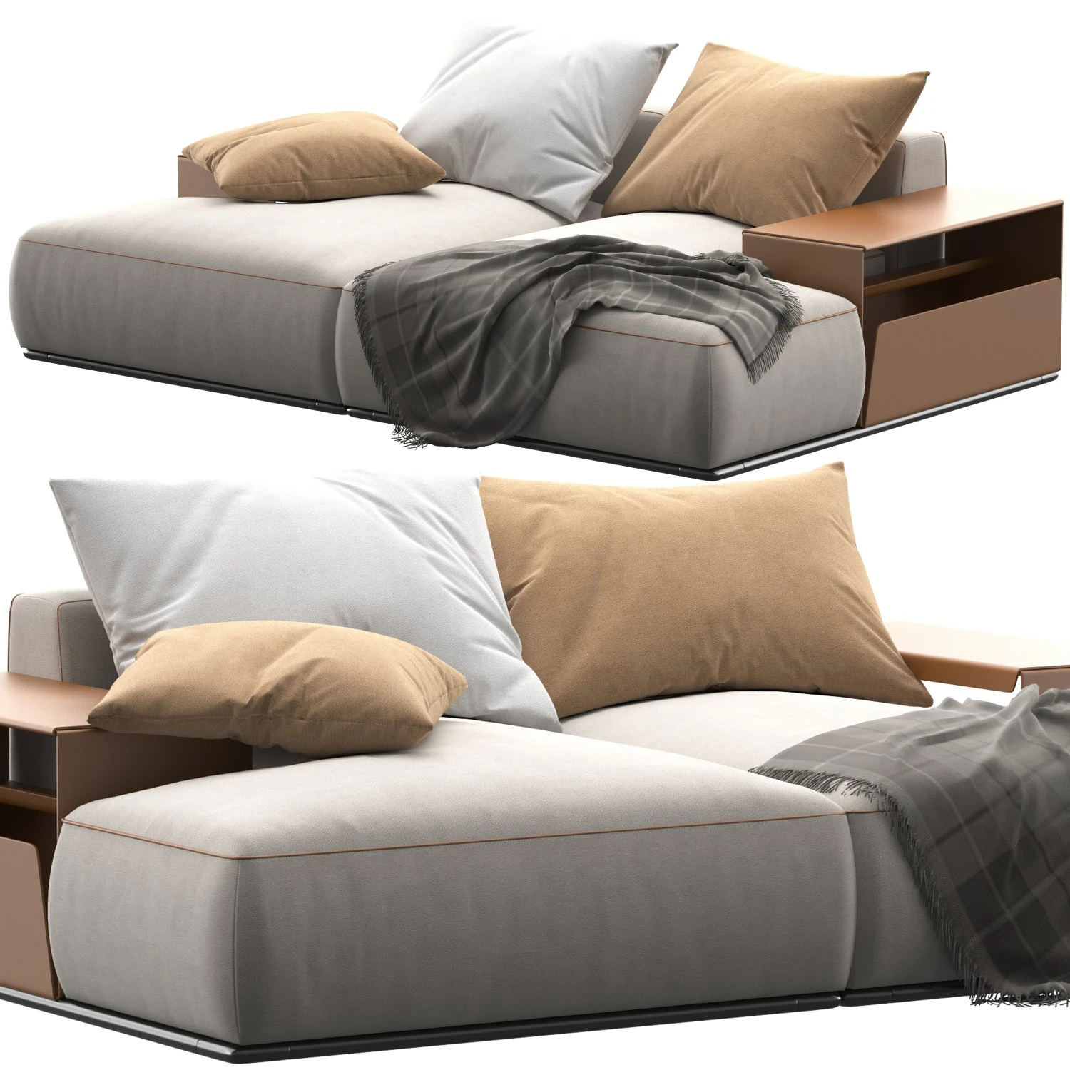 Flexform perry sofa 293D5 3D Model .c4d .max .obj .3ds .fbx .stl .blend 