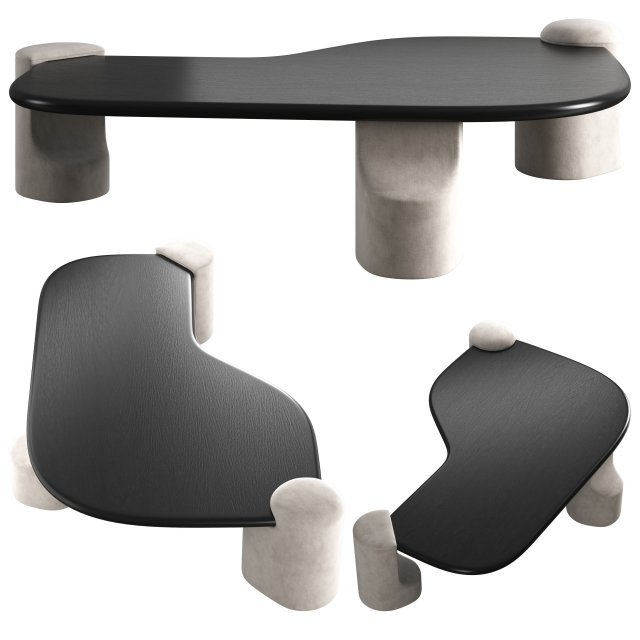 Coffee table Hippo Black manner matter Model 3D .c4d .max .obj .3ds .fbx .stl .blend 