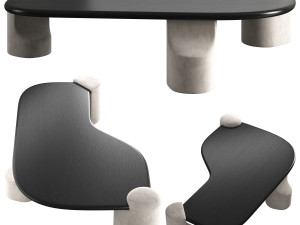 Coffee table Hippo Black manner matter 3D Model