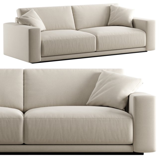 RH Bella sofa 2 seat 3D मॉडल .c4d .max .obj .3ds .fbx .stl .blend