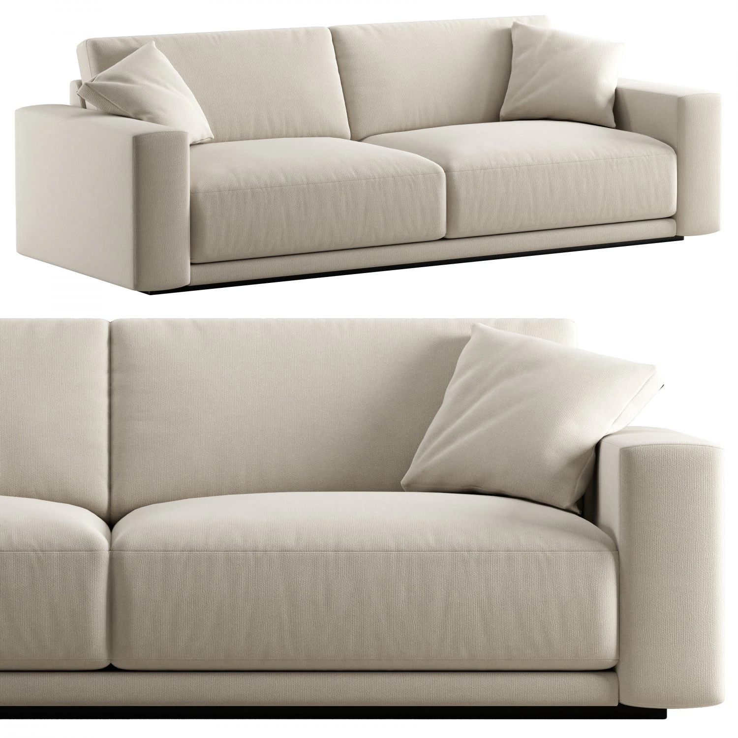 RH Bella sofa 2 seat 3D Model .c4d .max .obj .3ds .fbx .stl .blend 