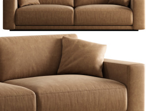 RH Bella leather sofa 2 seat 3Dモデル