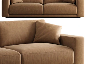 RH Bella leather sofa 2 seat 3D Model