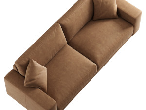 RH Bella leather sofa 2 seat 3Dモデル
