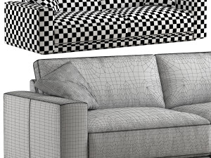 RH Bella leather sofa 2 seat 3Dモデル
