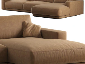 RH bella sofa chaise-longue sectional leather 3D Model