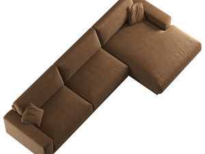 RH bella sofa chaise-longue sectional leather 3D 模型