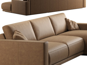 RH bella sofa chaise-longue sectional leather 3D 模型
