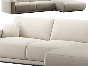 RH bella sofa chaise-longue sectional fabric 3D Model