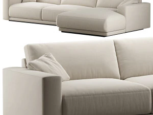 RH bella sofa chaise-longue sectional fabric 3D Model