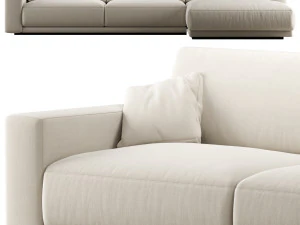 RH bella sofa chaise-longue sectional fabric 3D Model