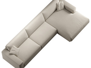 RH bella sofa chaise-longue sectional fabric Modelo 3D