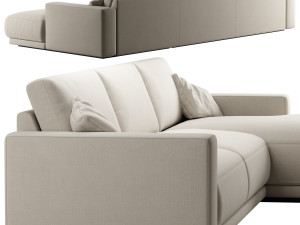 RH bella sofa chaise-longue sectional fabric Modelo 3D