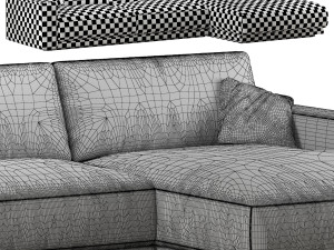 RH bella sofa chaise-longue sectional fabric Modelo 3D