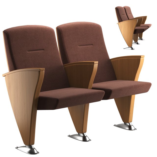 Aresline eidos side evo auditorium theatre armchair 3D Model .c4d .max .obj .3ds .fbx .stl .blend 