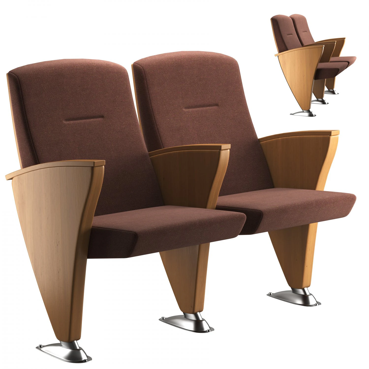 Aresline eidos side evo auditorium theatre armchair 3D Model .c4d .max .obj .3ds .fbx .stl .blend 