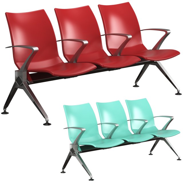 Public seating armchair L-W02-1 3D Model .c4d .max .obj .3ds .fbx .stl .blend 