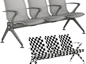 Public seating armchair L-W02-1 3D Model