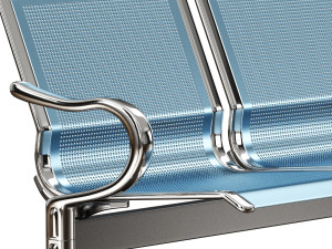 Oshujian waiting iron bench chair SJ-8888 3D 模型