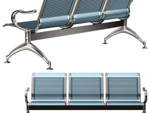 Oshujian waiting iron bench chair SJ-8888 3D 模型