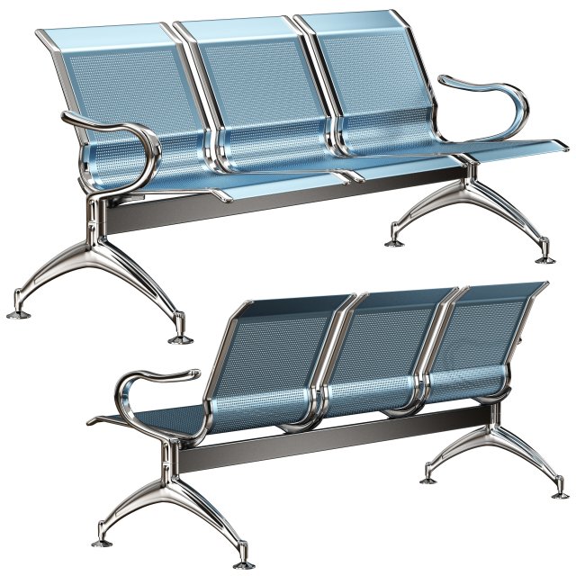 Oshujian waiting iron bench chair SJ-8888 3D 模型 .c4d .max .obj .3ds .fbx .stl .blend
