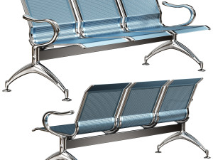 Oshujian waiting iron bench chair SJ-8888 3Dモデル