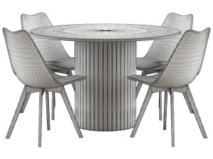 Hill kitchen table and Fran chairs from divan ru 3D Model