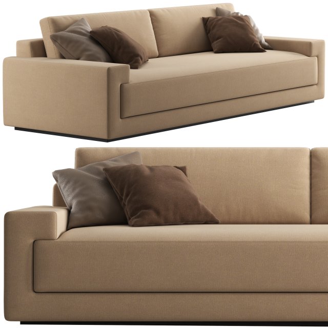 RH Piero sofa 2 seat 3D 모델 .c4d .max .obj .3ds .fbx .stl .blend 