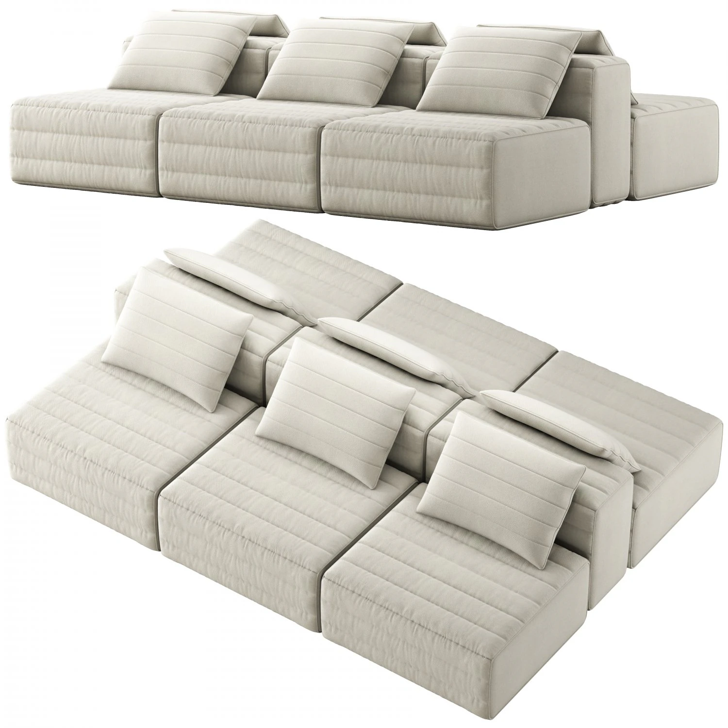 Gervasoni samet D sofa 3D Model .c4d .max .obj .3ds .fbx .stl .blend 