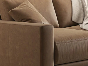 RH Bella modular leather 3 seat sofa 3D Model