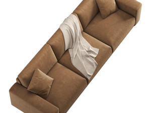 RH Bella modular leather 3 seat sofa 3Dモデル