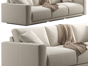 RH Bella modular fabric 3 seat sofa 3D Model
