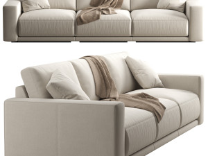 RH Bella modular fabric 3 seat sofa 3D Модель