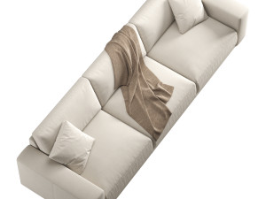 RH Bella modular fabric 3 seat sofa 3D Модель