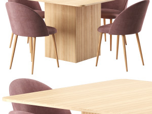 Hill kitchen table and Lion chairs from divan ru 3D Model