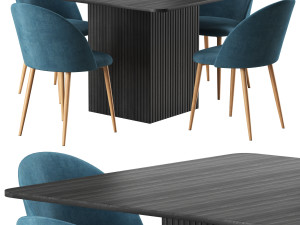 Hill kitchen table and Lion chairs from divan ru 3D Model