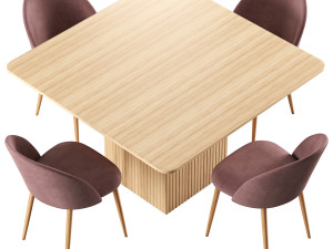 Hill kitchen table and Lion chairs from divan ru 3D Model