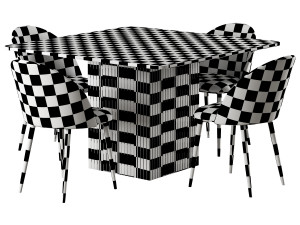 Hill kitchen table and Lion chairs from divan ru 3D Model