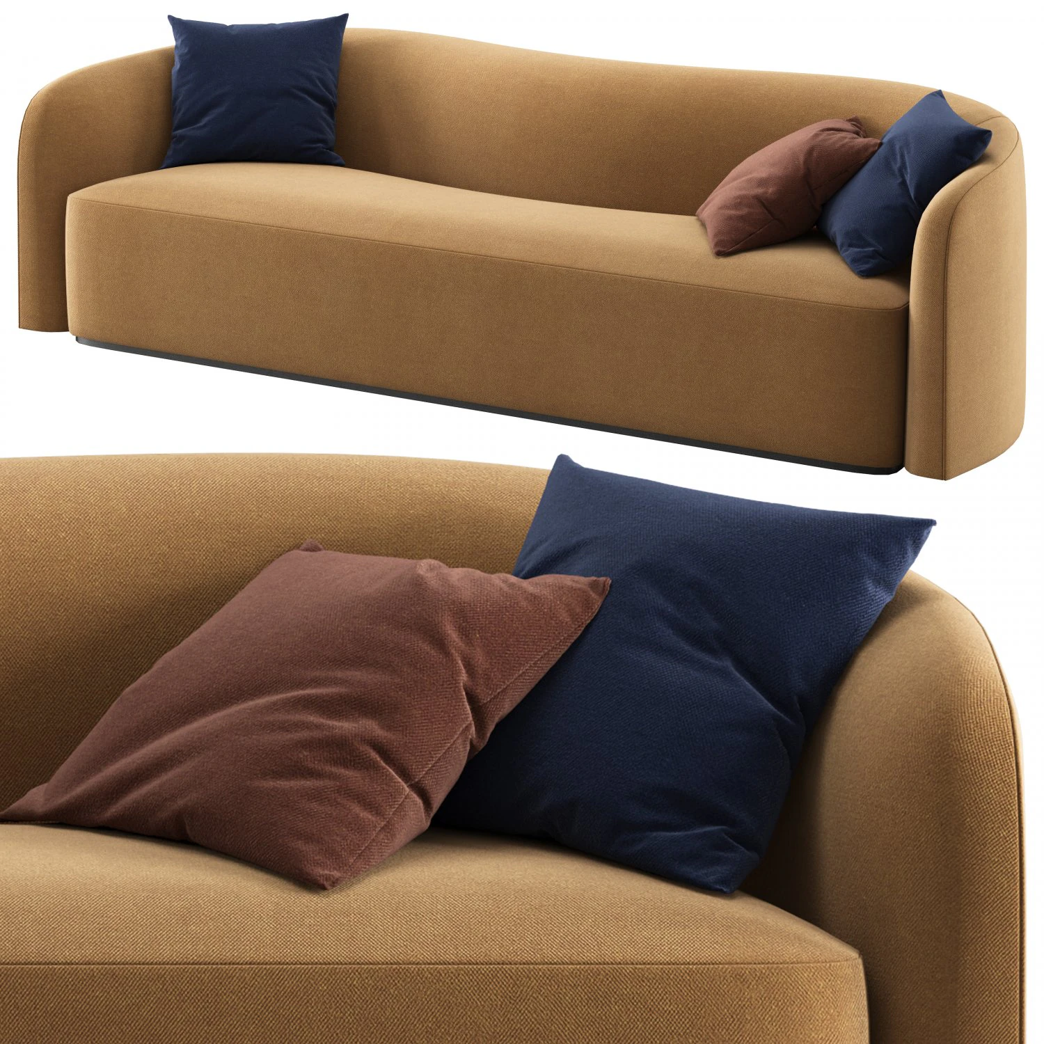 RH Onde sofa 3D Model .c4d .max .obj .3ds .fbx .stl .blend 