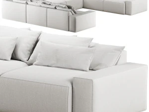 RH Dillon modulares U-Sofa-Anteil 3D Modell