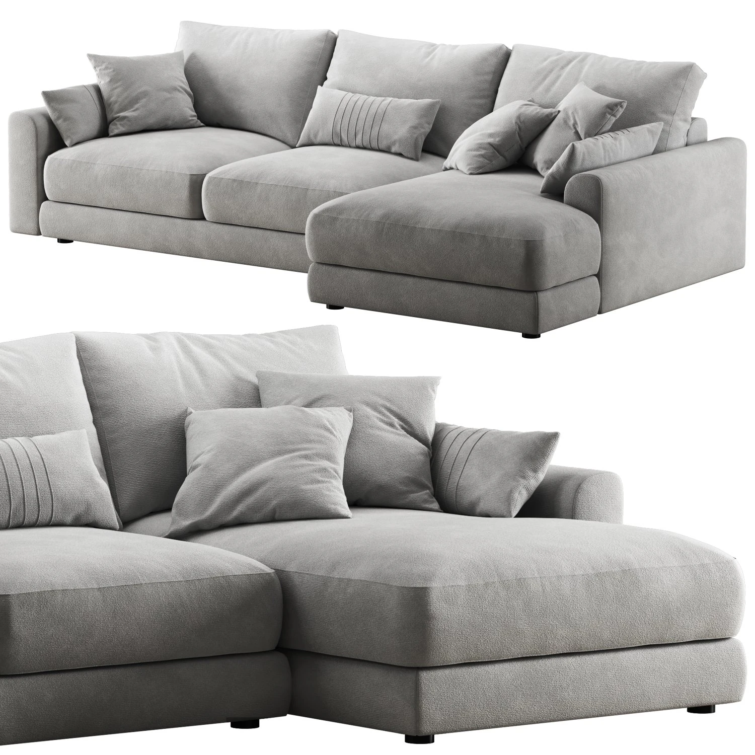 Livingroom cloud sherlock corner sofa-bed 3D Model .c4d .max .obj .3ds .fbx .stl .blend 