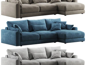 Livingroom cloud sherlock corner sofa-bed 3D Model