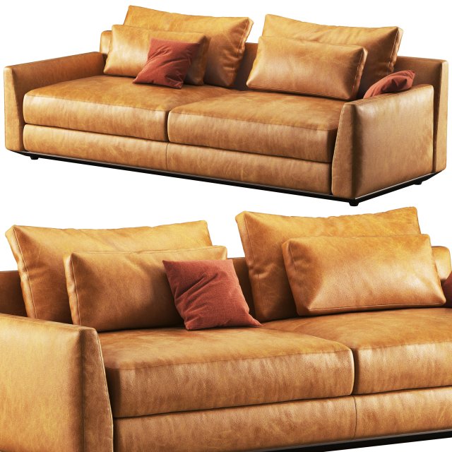 Ellington 2 seat leather sofa by Casamania Horm Modèle 3D .c4d .max .obj .3ds .fbx .stl .blend 