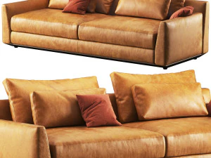 Ellington 2-zits leren bank van Casamania Horm 3D Model