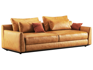 Ellington 2 seat leather sofa by Casamania Horm Modèle 3D